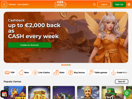 Allspins Casino website