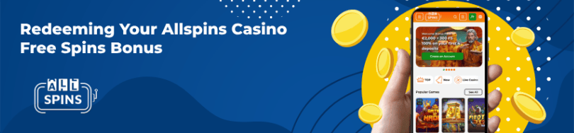 Banner of bonuses and promotions of Allspins Casino