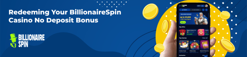 Banner of bonuses and promotions of BillionaireSpin Casino