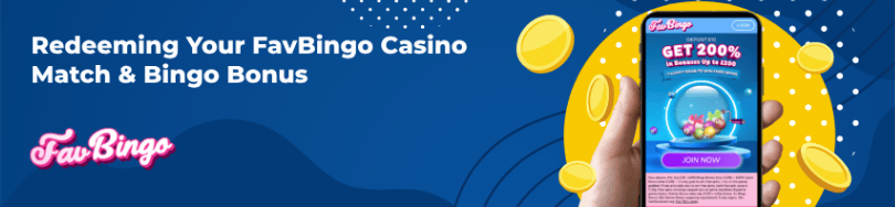 Banner of bonuses and promotions ofFavBingo casino