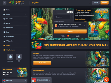 Flappy Casino website