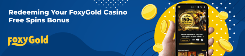 Banner of bonuses and promotions of FoxyGold casino