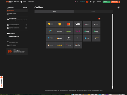 Ggbet Casino cashier