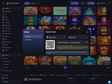 Jackpotter Casino cashier