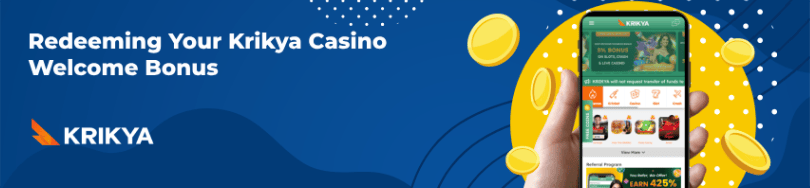 Banner of bonus and promotions of Krikya casino