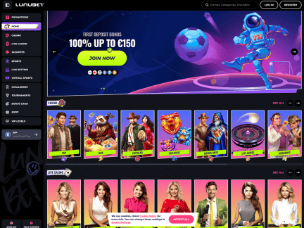 Lunubet Casino website