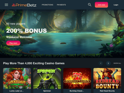 Primebetz Casino website