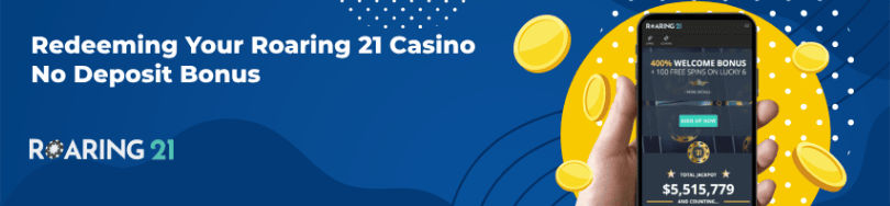 Banner of bonuses and promotions of Roaring 21 casino