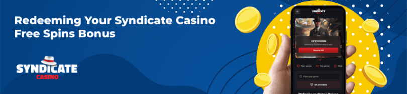 Banner of bonuses and promotions of Syndicate Casino