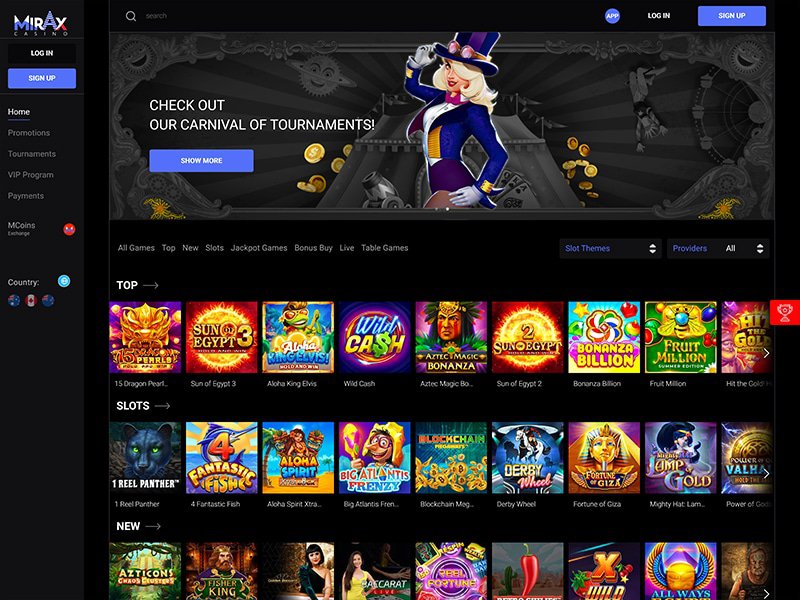 Mirax-global Casino website